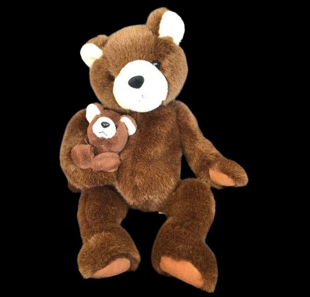 Vintage Ganz Bear Pals Plush 1999 Mom Cub Brown Stuffed Animal Toy RARE